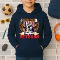 Veteran United States Freedom Fighter Kids Hoodie thumb 2