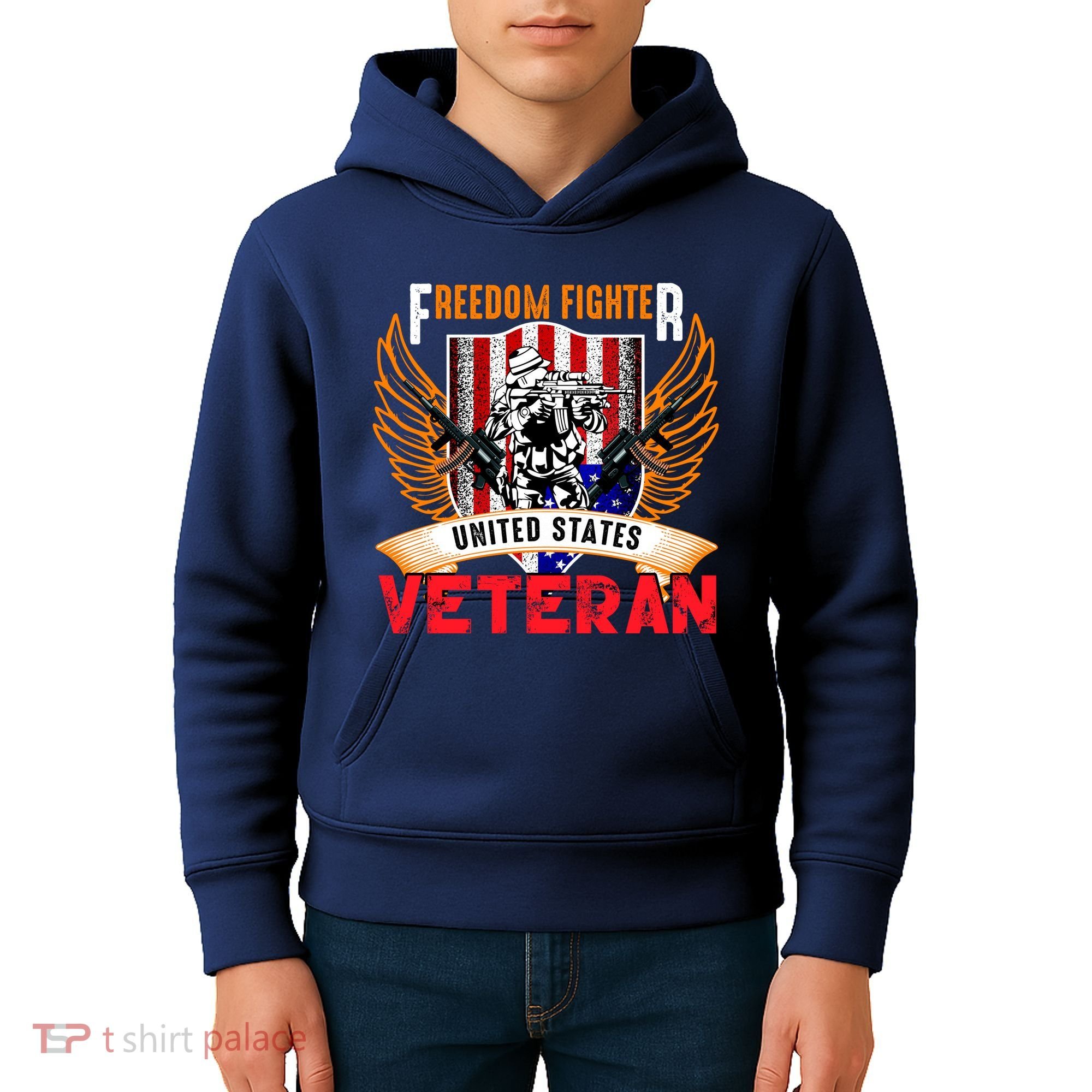 Veteran United States Freedom Fighter Kids Hoodie