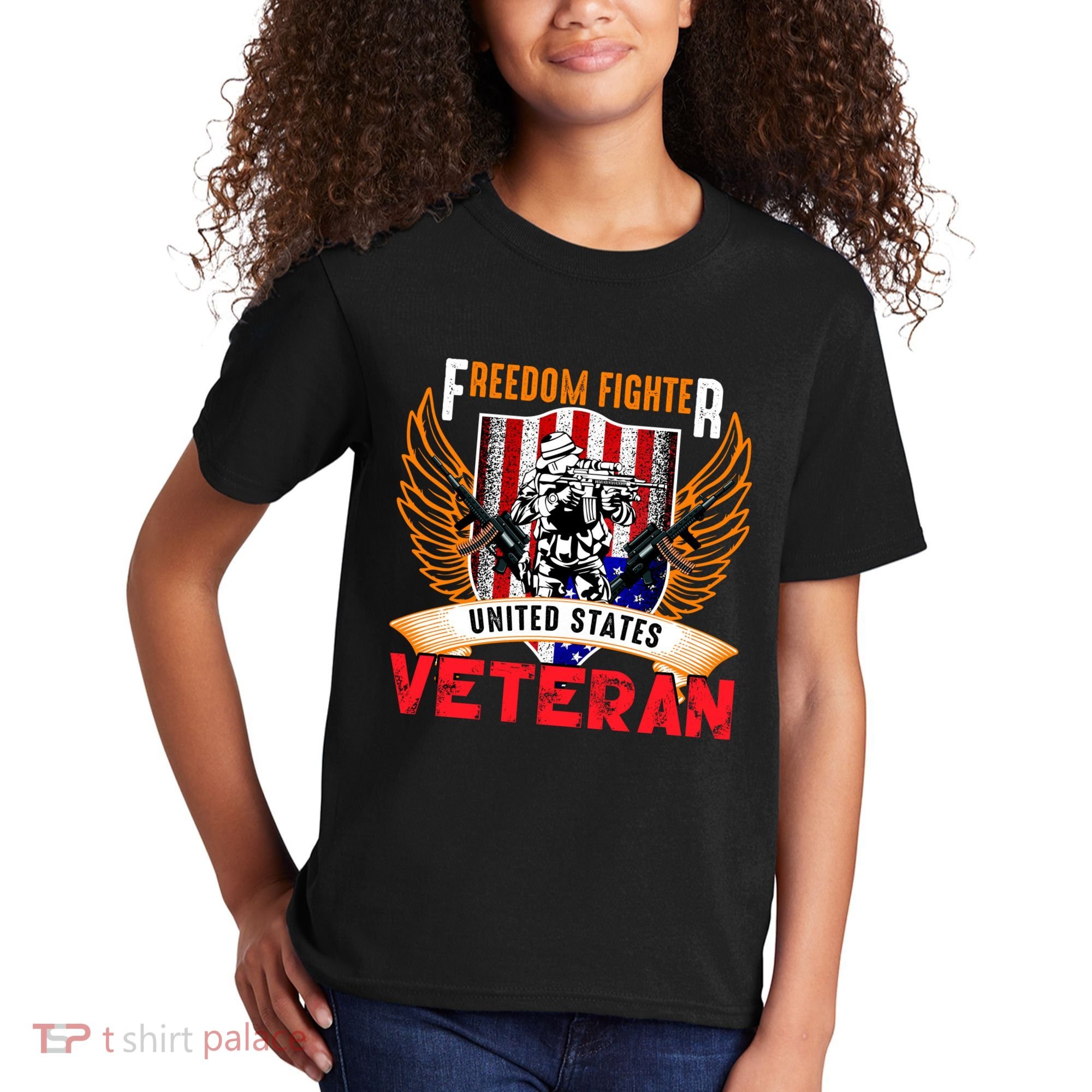Veteran United States Freedom Fighter Kids T-Shirt