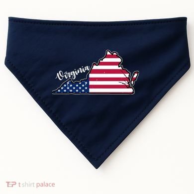 Virginia United States Map USA-Made Doggie Bandana