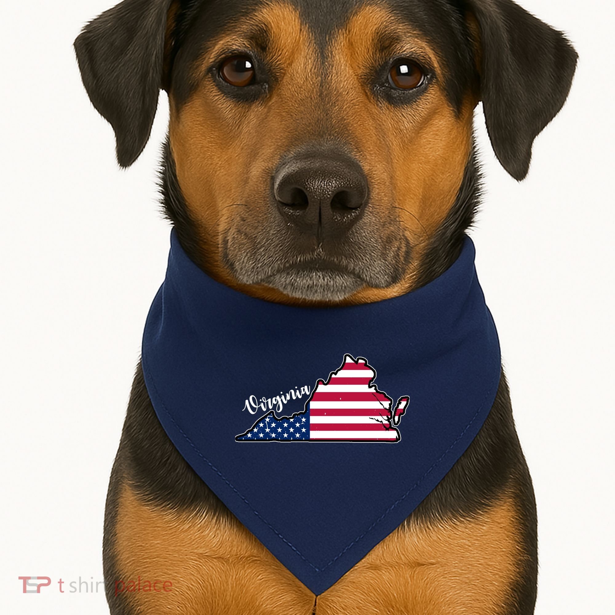 Virginia United States Map USA-Made Doggie Bandana
