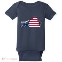Virginia United States Map Baby Bodysuit thumb 0