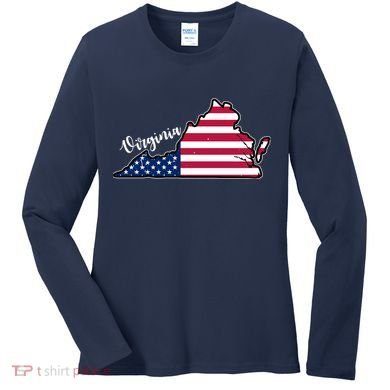 Virginia United States Map Women's Long Sleeve Shirt