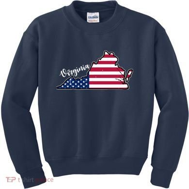 Virginia United States Map Kids Sweatshirt