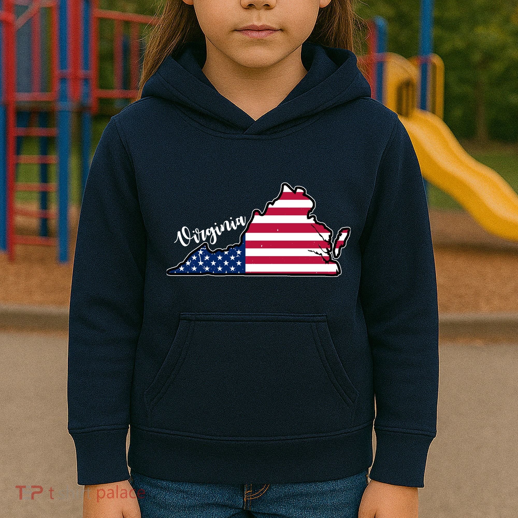 Virginia United States Map Kids Hoodie