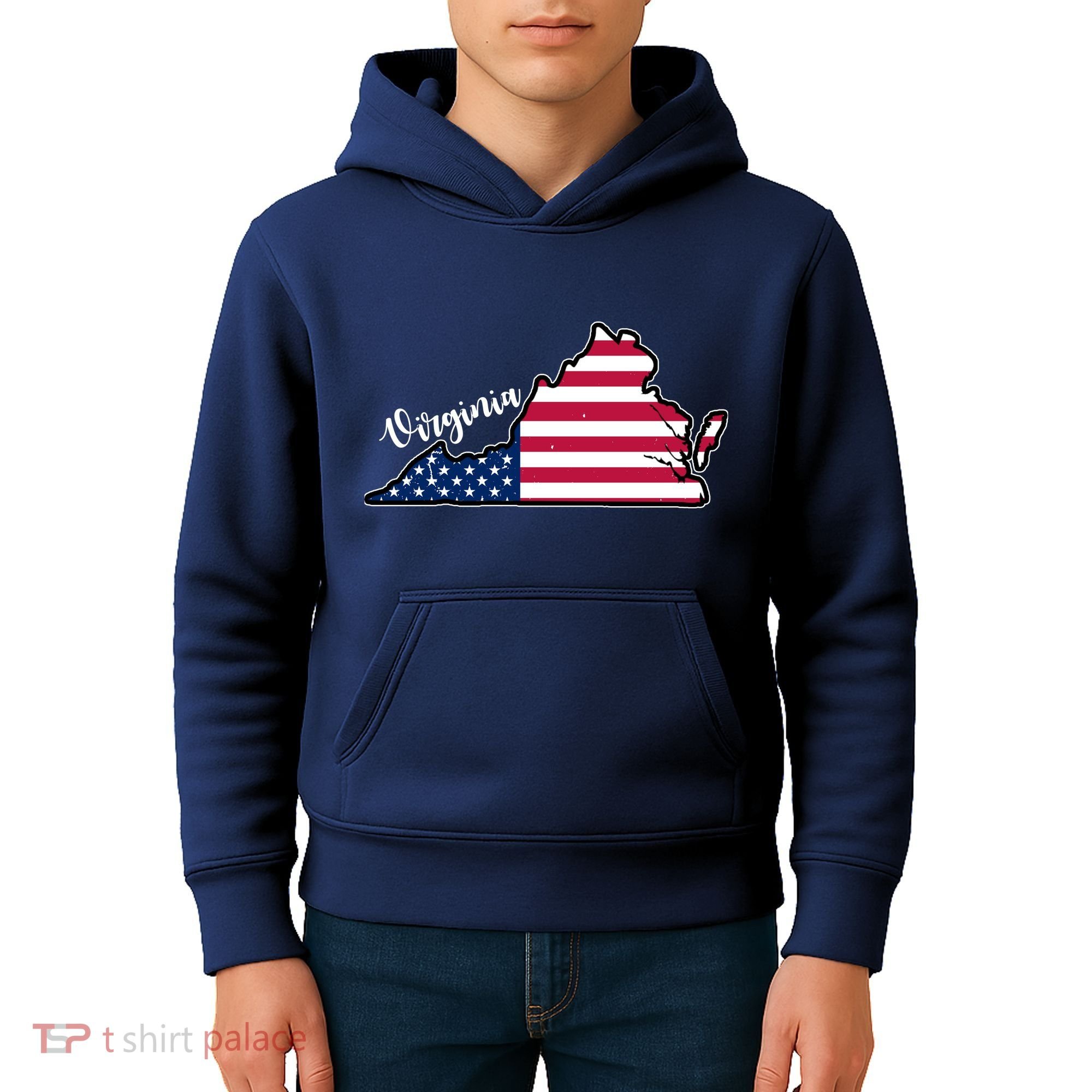 Virginia United States Map Kids Hoodie