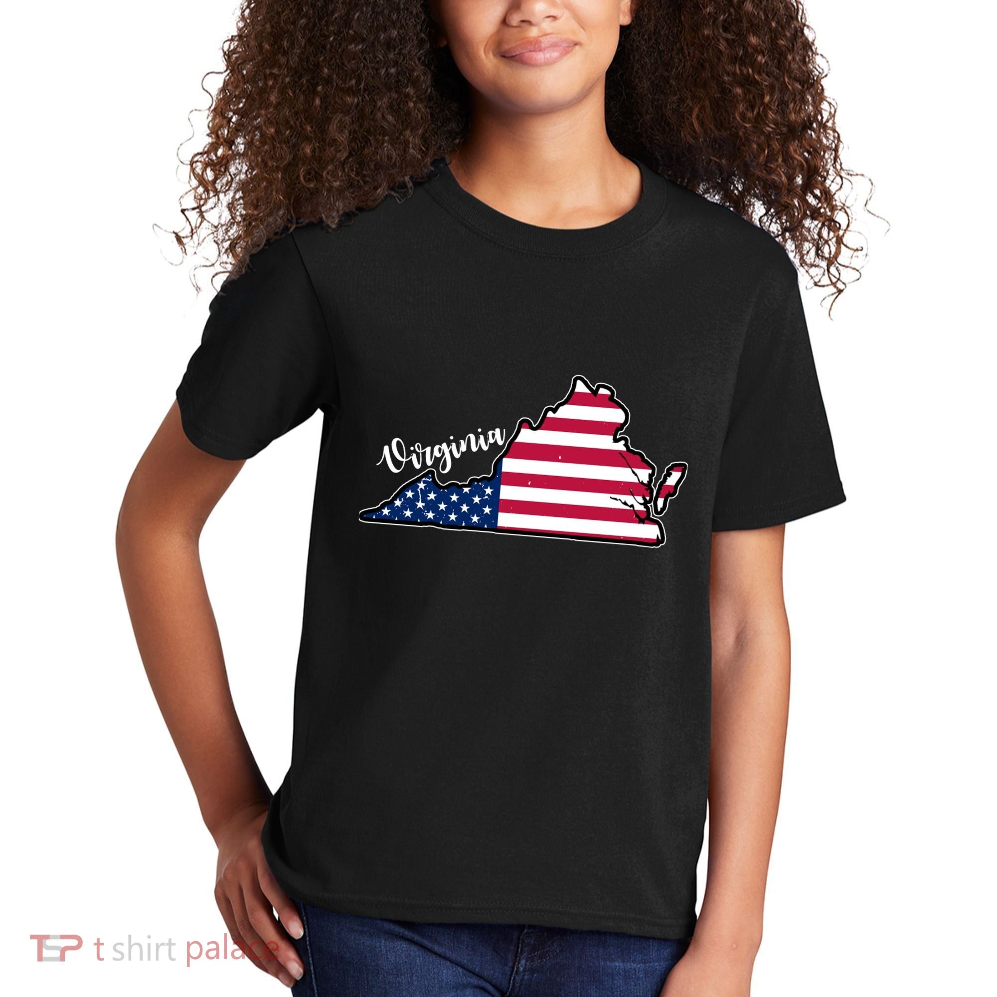 Virginia United States Map Kids T-Shirt