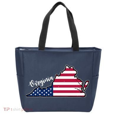 Virginia United States Map Tote Bag