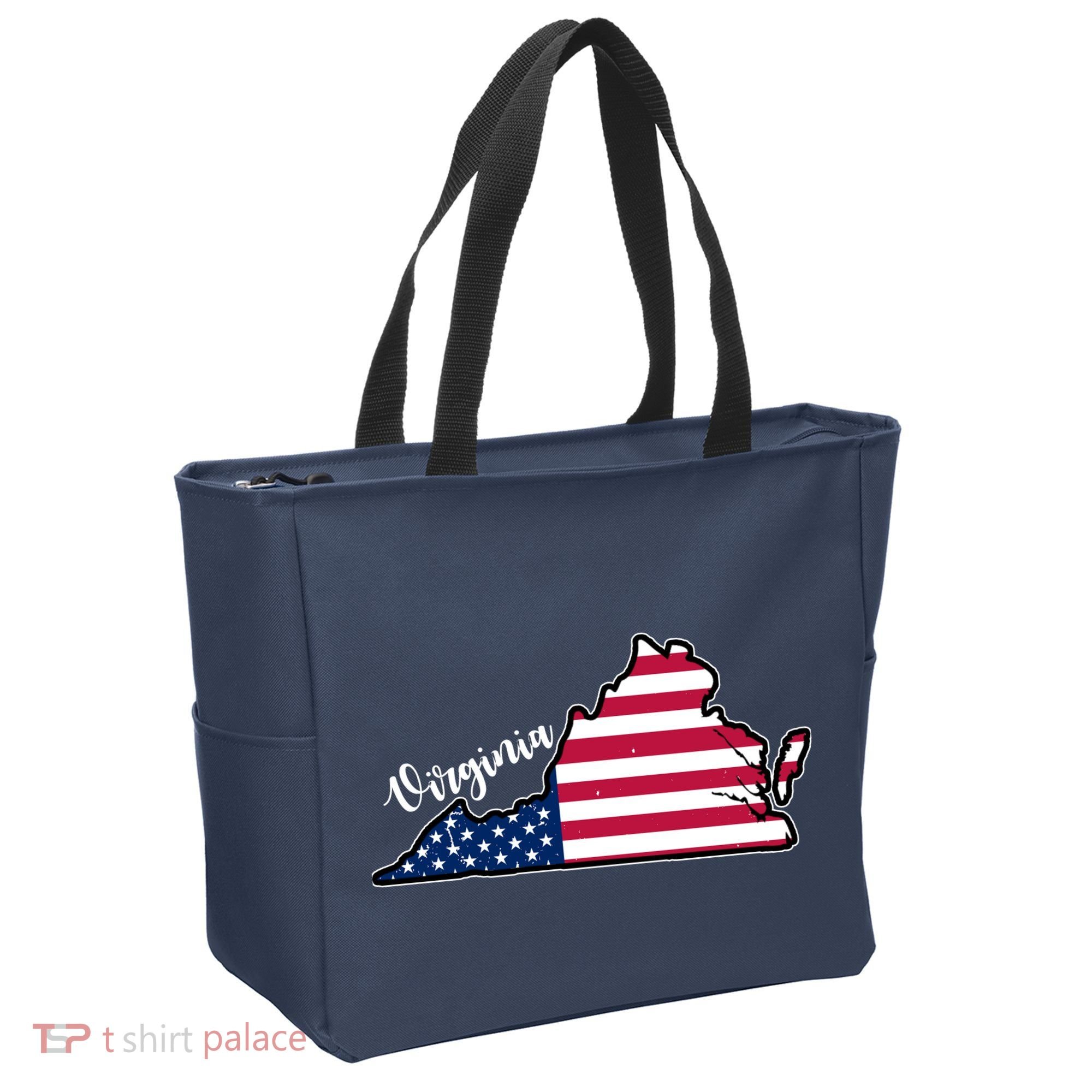 Virginia United States Map Tote Bag