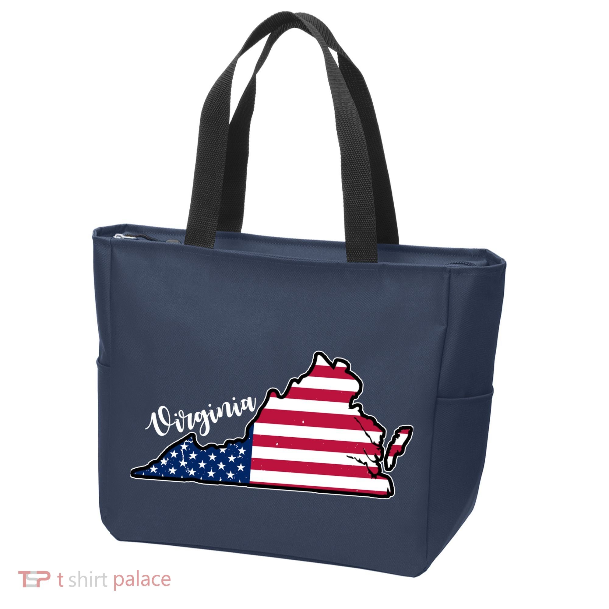 Virginia United States Map Tote Bag