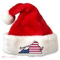 Virginia United States Map Santa Hat thumb 0