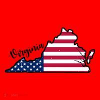 Virginia United States Map Santa Hat thumb 1