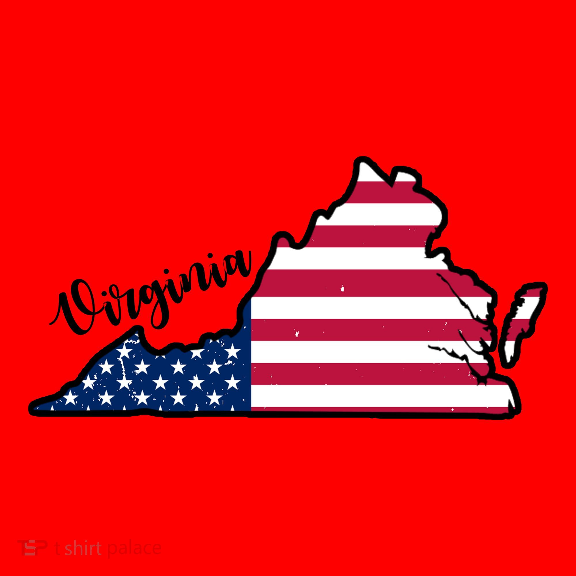 Virginia United States Map Santa Hat