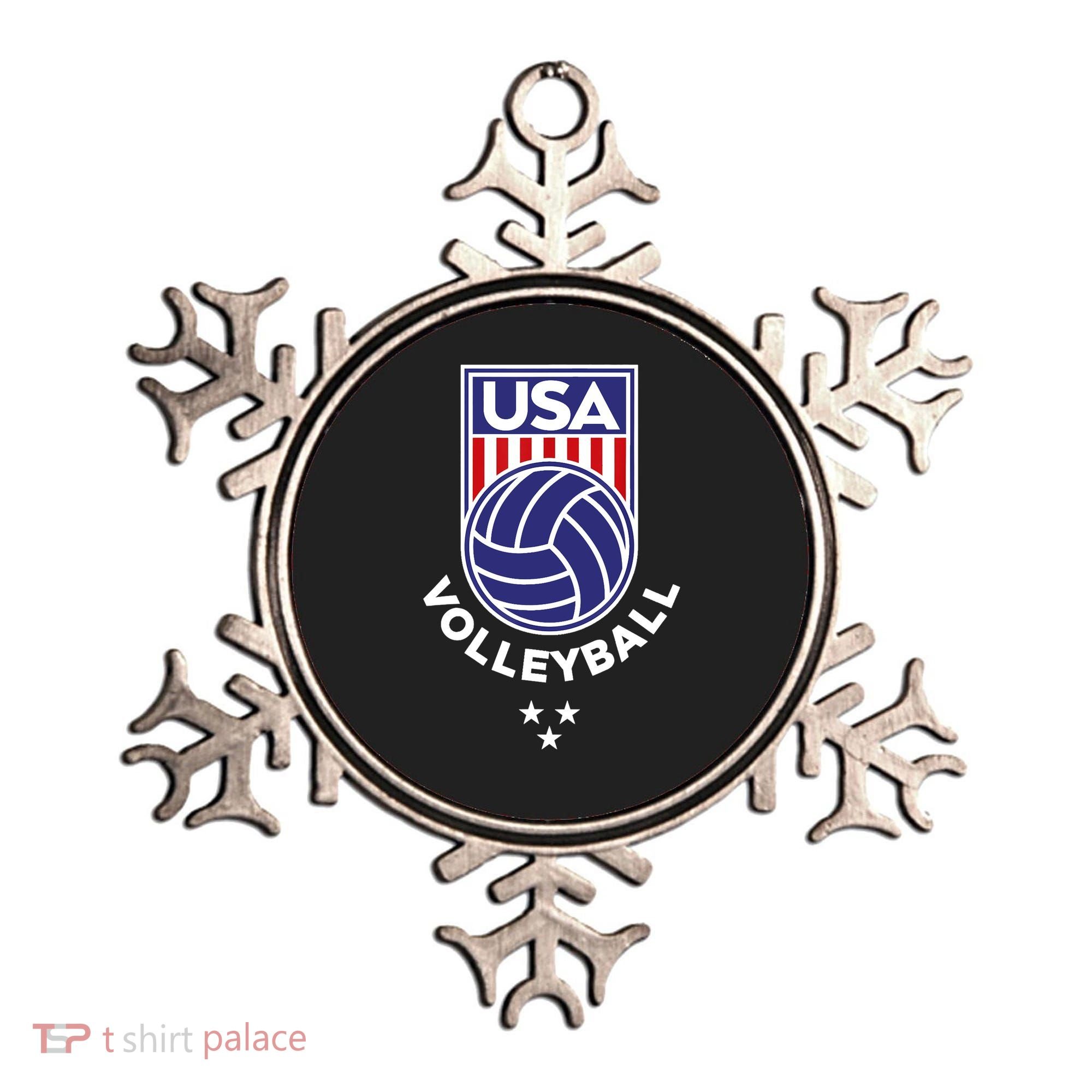 Volleyball USA Support The Team USA Flag Beach T Ornament