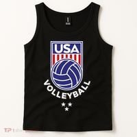 Volleyball USA Support The Team USA Flag Beach T Tank Top thumb 2