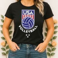 Volleyball USA Support The Team USA Flag Beach T Women's T-Shirt thumb 2