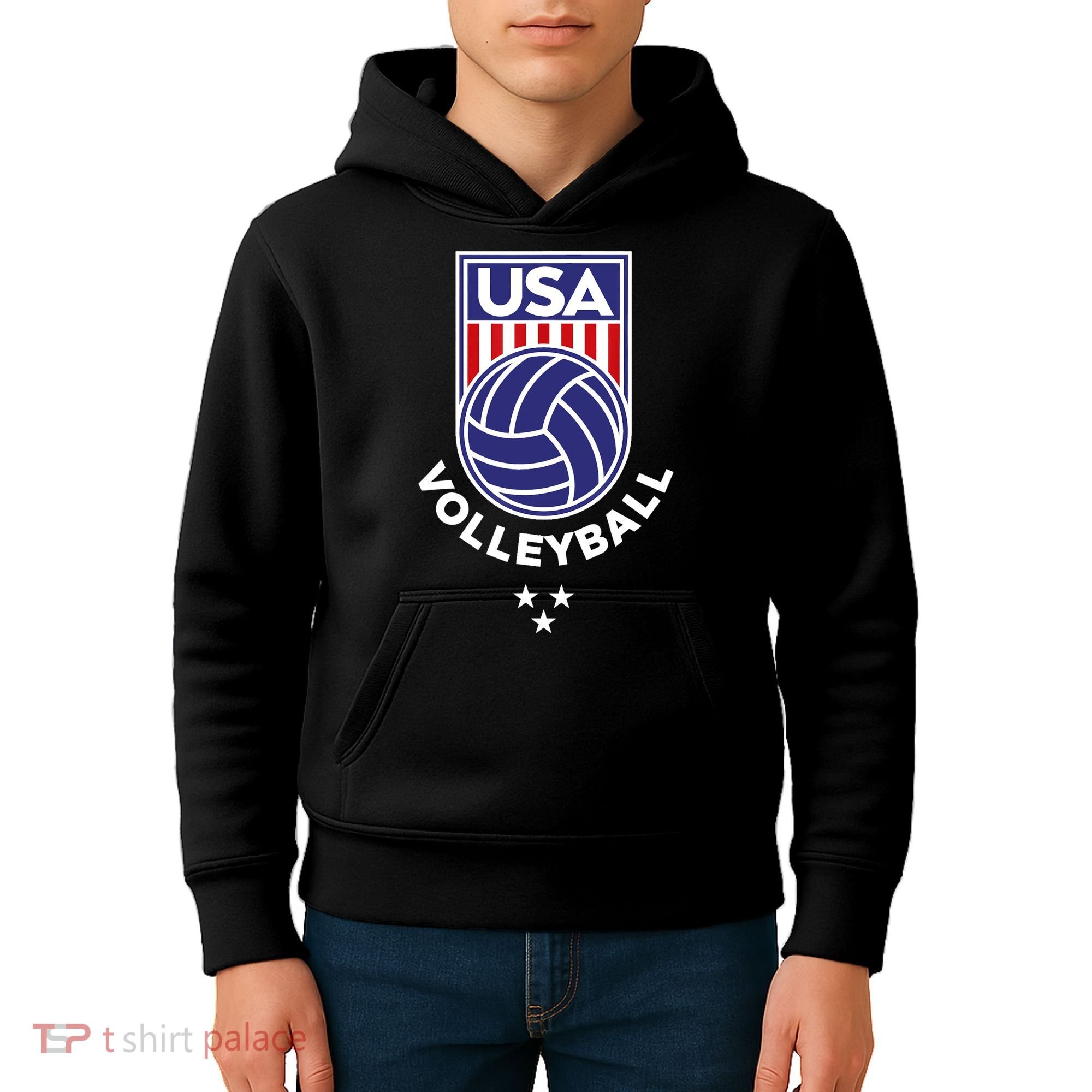 Volleyball USA Support The Team USA Flag Beach T Kids Hoodie