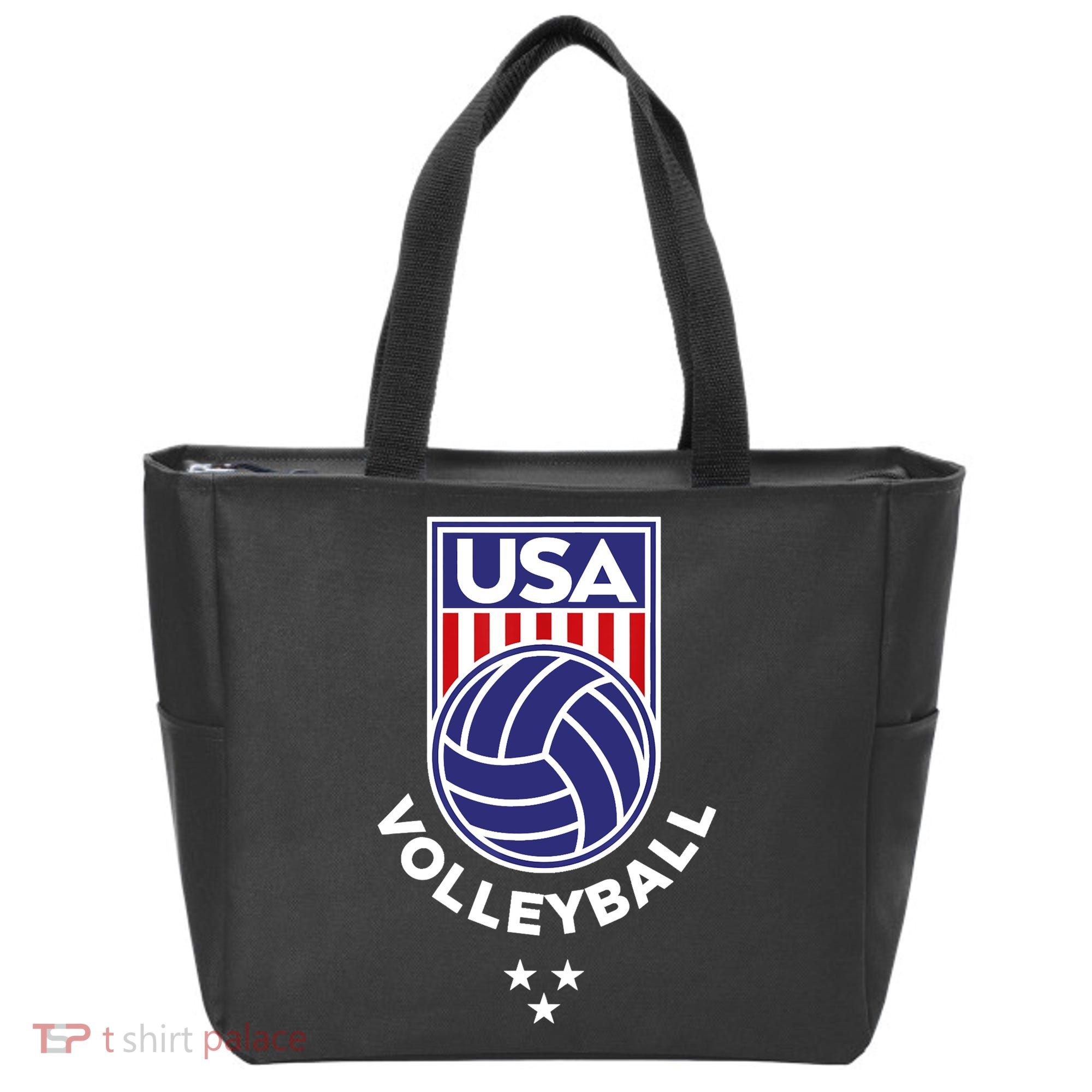 Volleyball USA Support The Team USA Flag Beach T Tote Bag