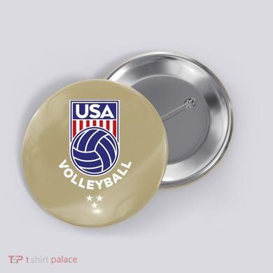Volleyball USA Support The Team USA Flag Beach T Button
