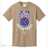 Volleyball USA Support The Team USA Flag Beach T Kids T-Shirt thumb 0