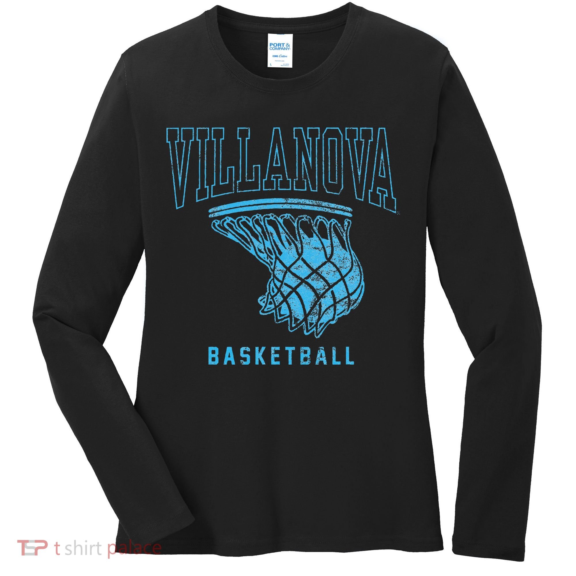 Villanova University Wildcats Basketball Hoop Women's Long Sleeve Shirt
