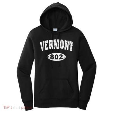 Vermont . Vintage Area Code 802 Women's Hoodie
