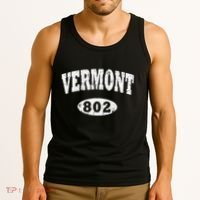 Vermont . Vintage Area Code 802 Tank Top thumb 3