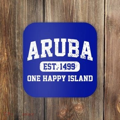 Vintage Varsity Aruba Gift Coaster