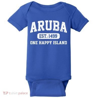 Vintage Varsity Aruba Gift Baby Bodysuit
