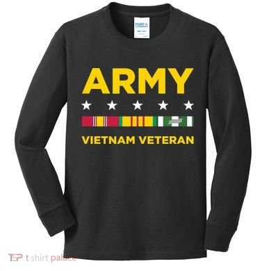 Vietnam Veteran Army Kids Long Sleeve Shirt