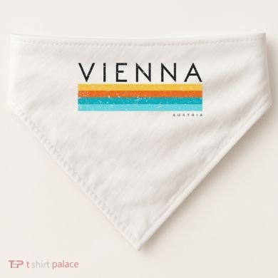 Vintage Vienna Austria Retro Design USA-Made Doggie Bandana