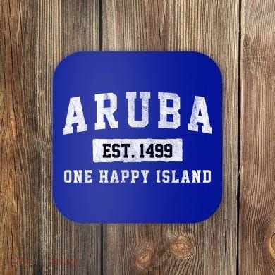 Vintage Varsity Aruba Gift Coaster