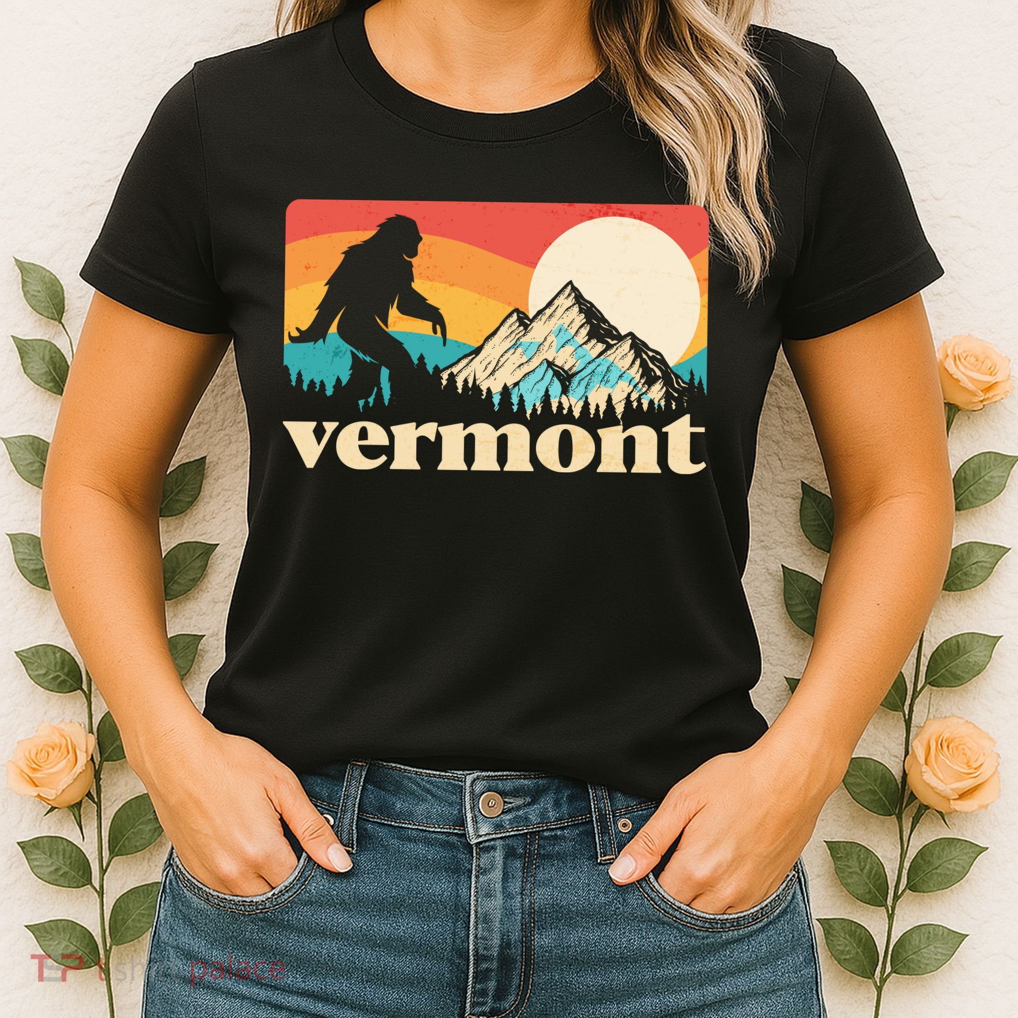 Vintage Vermont Bigfoot Sasquatch Wilderness Women's T-Shirt