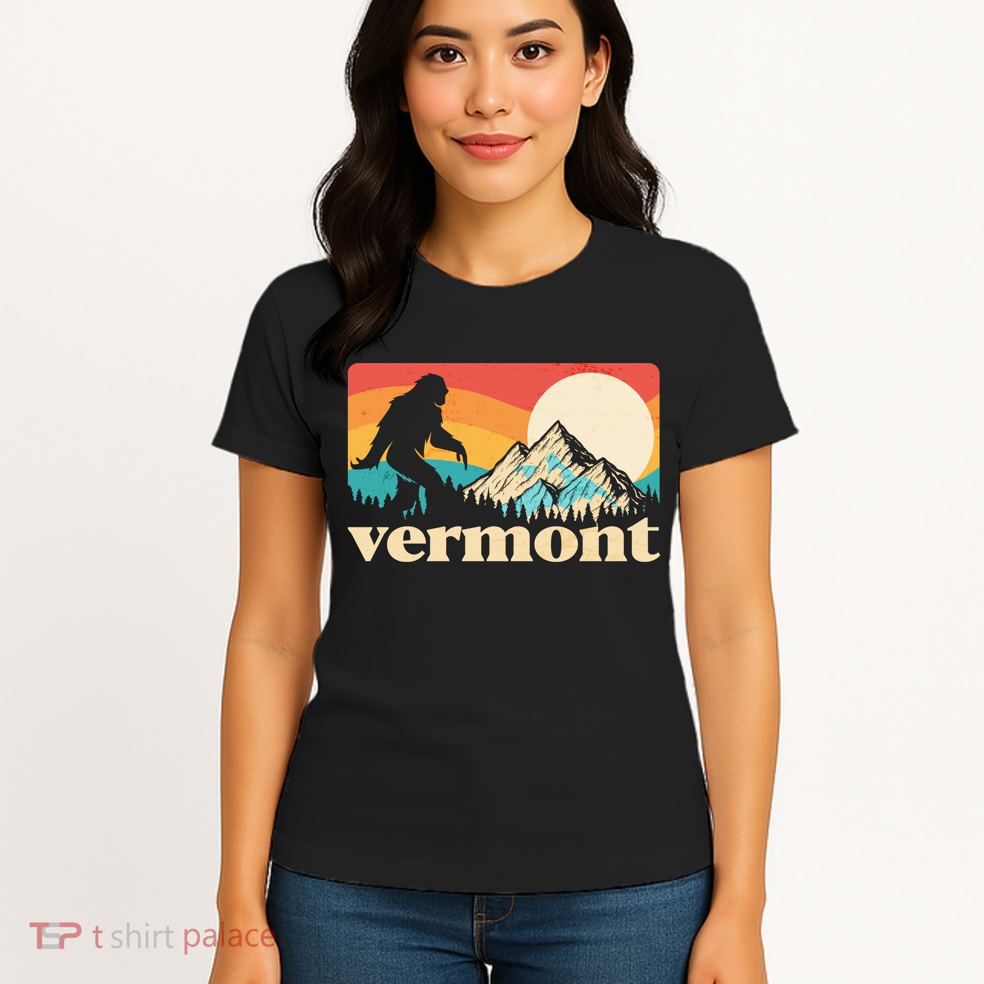 Vintage Vermont Bigfoot Sasquatch Wilderness Women's T-Shirt