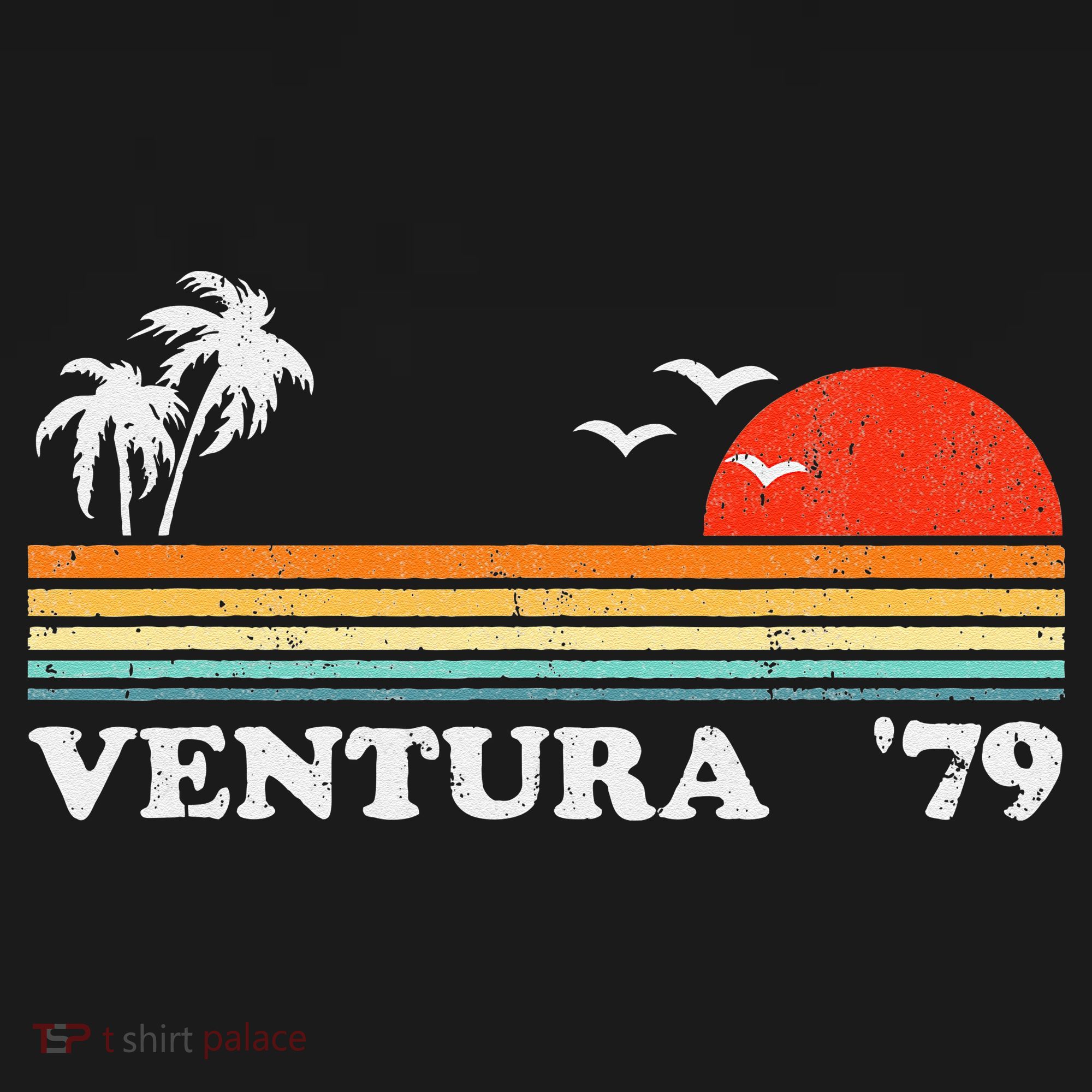 Vintage Ventura Beach California Retro Sunset Surf 70s Gift T-Shirt