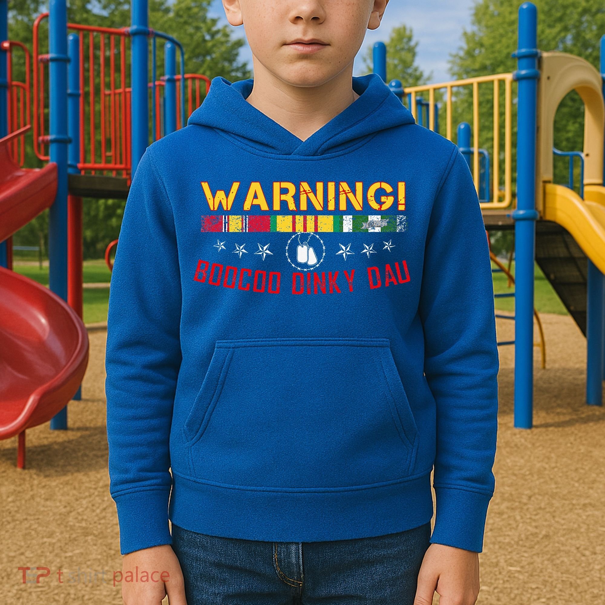 Vietnam Veteran Boocoo Dinky Dau Kids Hoodie
