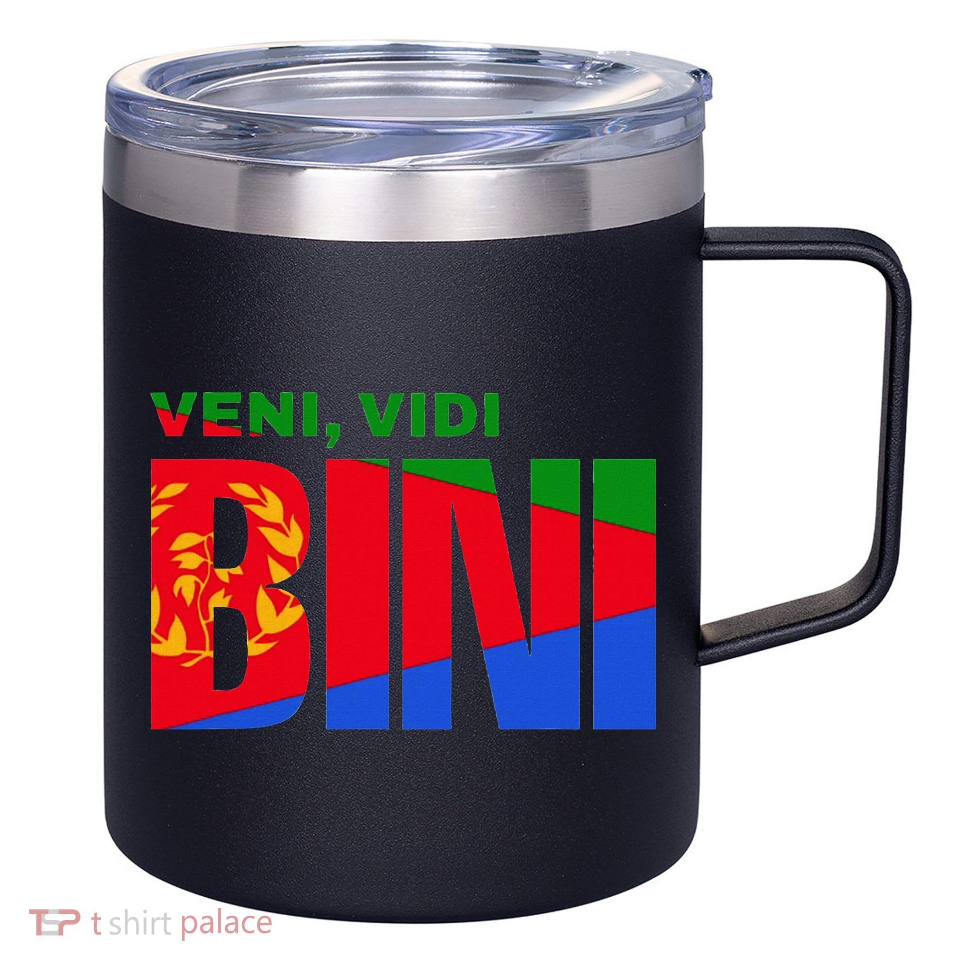 Vini Vidi Bini Eritrean Cyclist De France 12oz Stainless Steel Coffee Mug