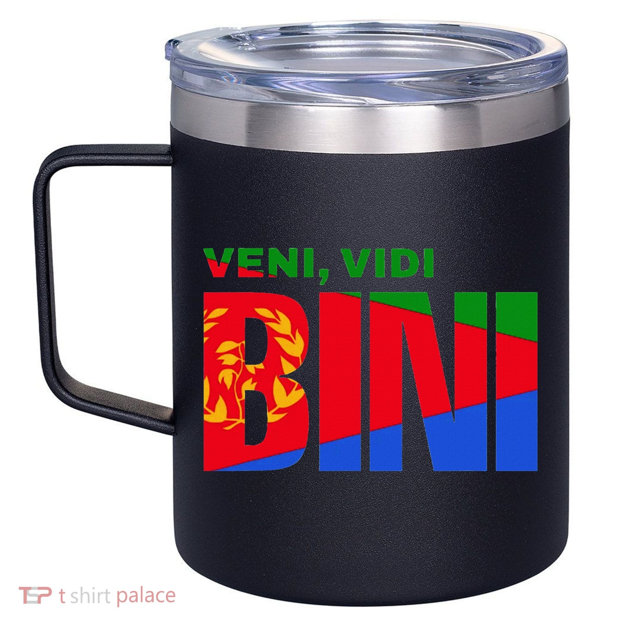 Vini Vidi Bini Eritrean Cyclist De France 12oz Stainless Steel Coffee Mug