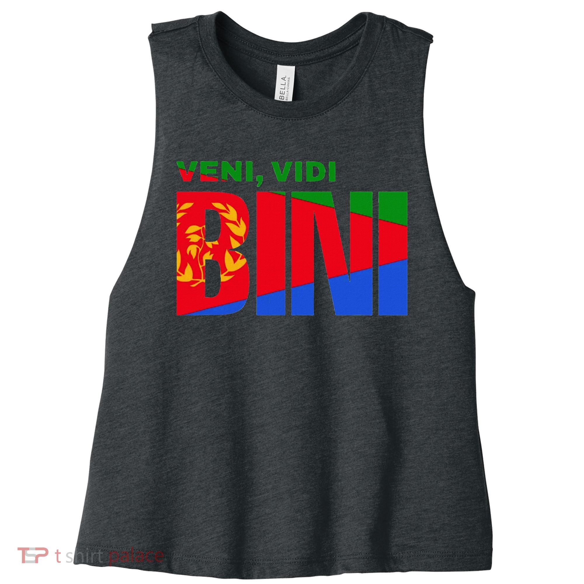 Vini Vidi Bini Eritrean Cyclist De France Women's Racerback Cropped Tank