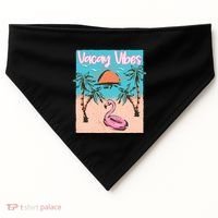 Vacay Vibes Beach Flamingo Summer Vacation Gift USA-Made Doggie Bandana thumb 0