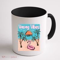 Vacay Vibes Beach Flamingo Summer Vacation Gift Coffee Mug thumb 1
