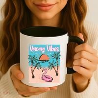 Vacay Vibes Beach Flamingo Summer Vacation Gift Coffee Mug thumb 3