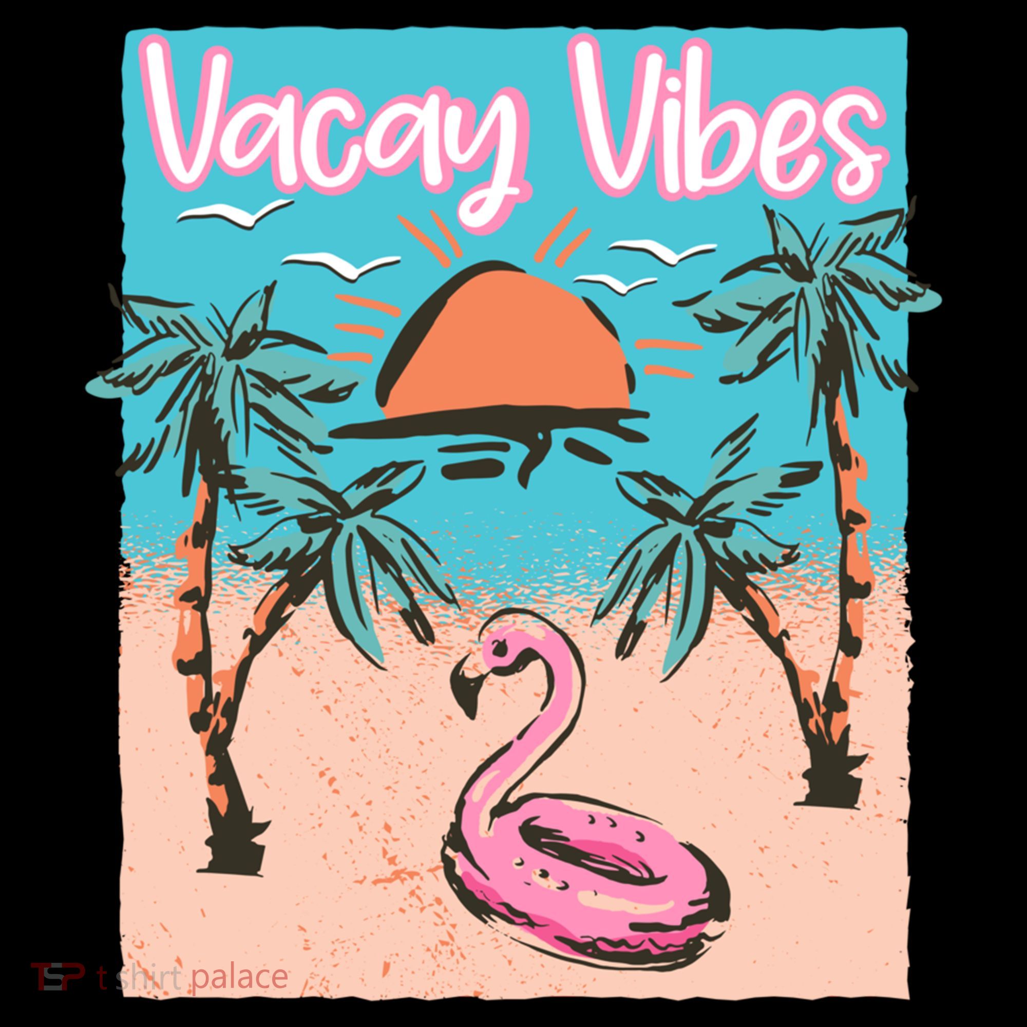 Vacay Vibes Beach Flamingo Summer Vacation Gift Coffee Mug