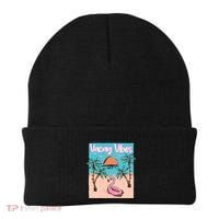 Vacay Vibes Beach Flamingo Summer Vacation Gift Beanie thumb 0