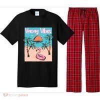 Vacay Vibes Beach Flamingo Summer Vacation Gift Pajama Set thumb 0