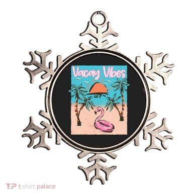 Vacay Vibes Beach Flamingo Summer Vacation Gift Ornament