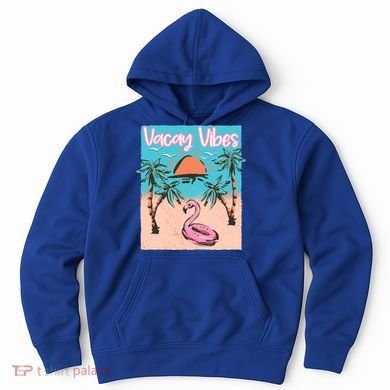 Vacay Vibes Beach Flamingo Summer Vacation Gift Hoodie