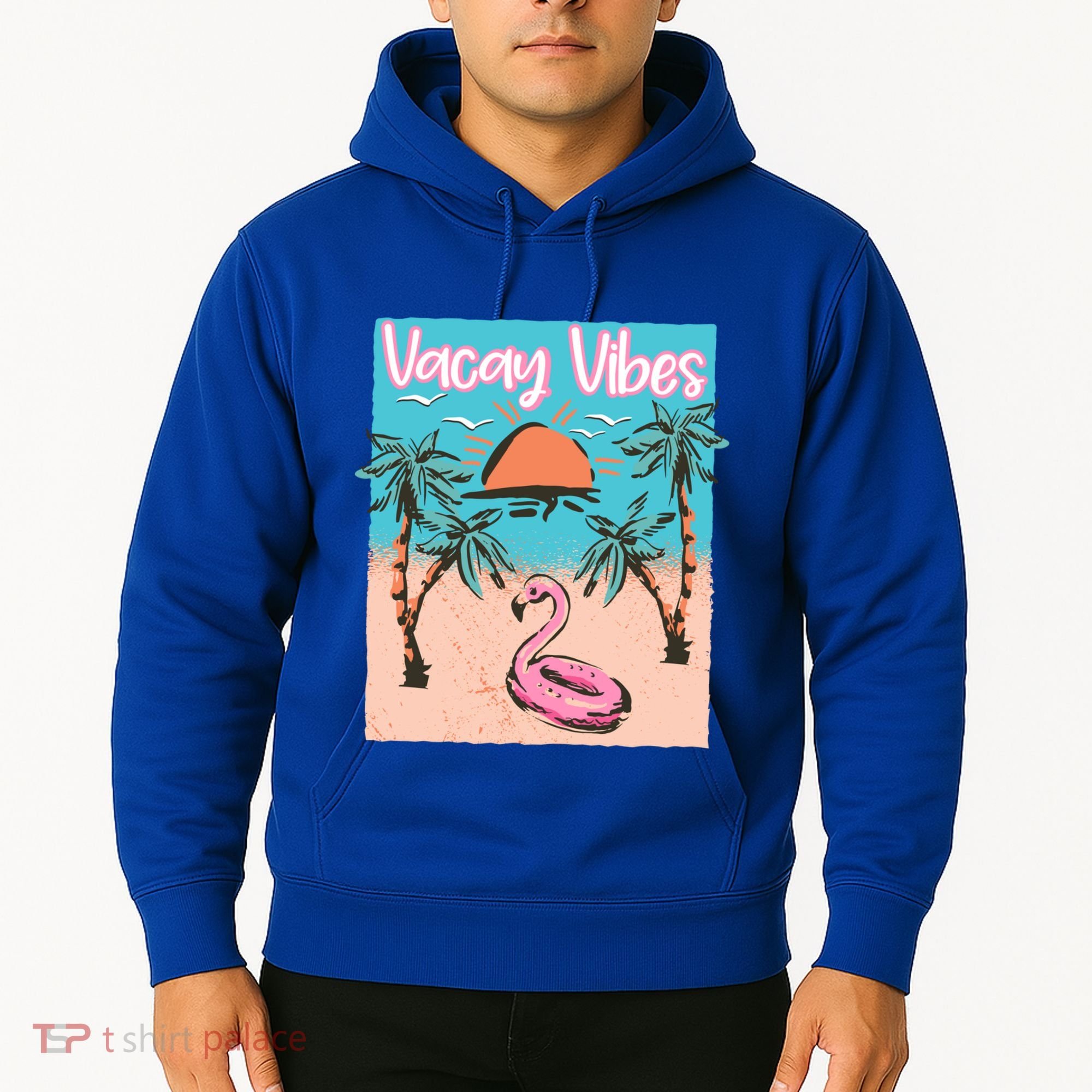 Vacay Vibes Beach Flamingo Summer Vacation Gift Hoodie