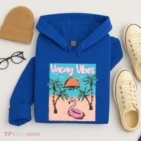 Vacay Vibes Beach Flamingo Summer Vacation Gift Hoodie thumb 4