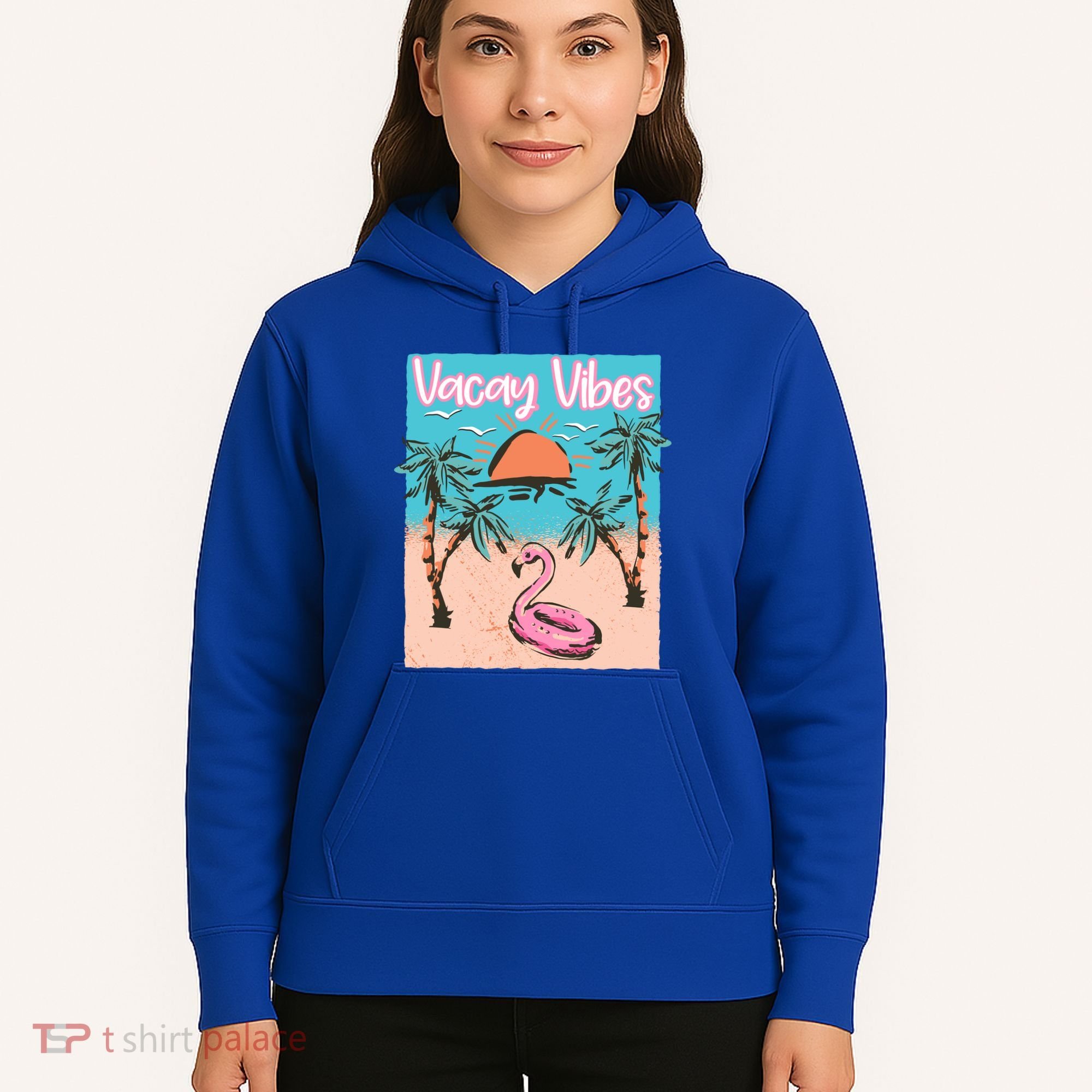 Vacay Vibes Beach Flamingo Summer Vacation Gift Hoodie